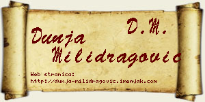 Dunja Milidragović vizit kartica